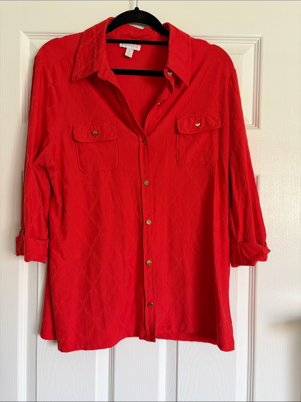 Charter Club Red Button-Front Blouse